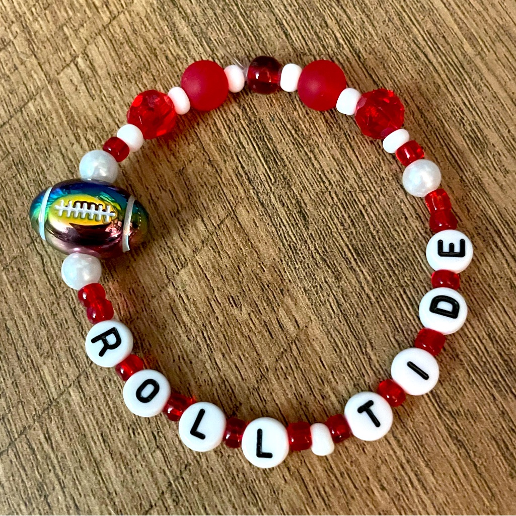 Alabama Crimson Tide Football Bracelet Alabama Crimson Tide Football Bracelet